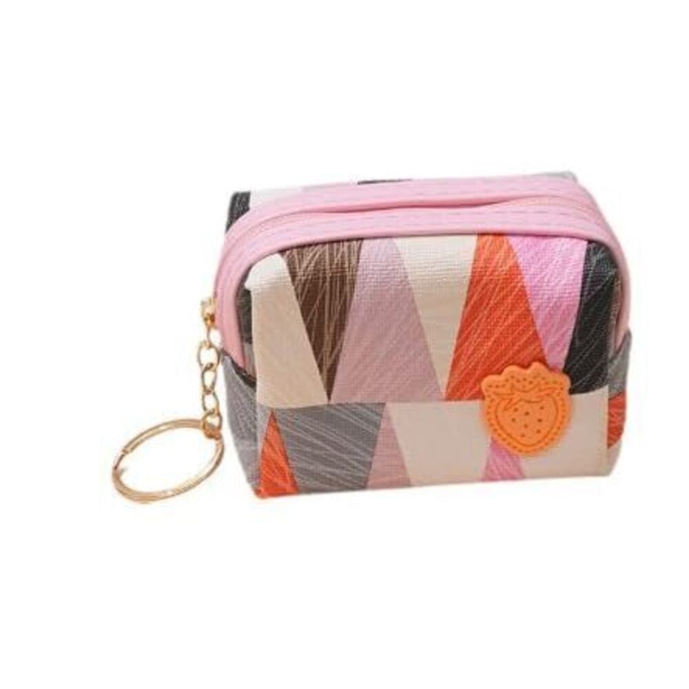 7199 Coin Purse , Leather Coin Pouch Change Purse with Keychain, Mini Coin